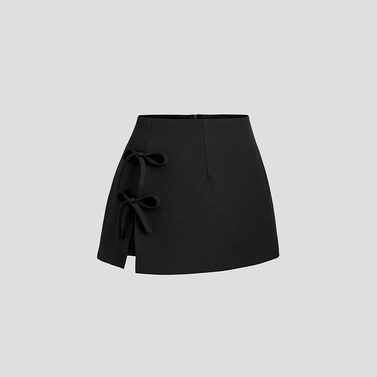 Women's Bow Detail Zip A-Line Mini Skirt