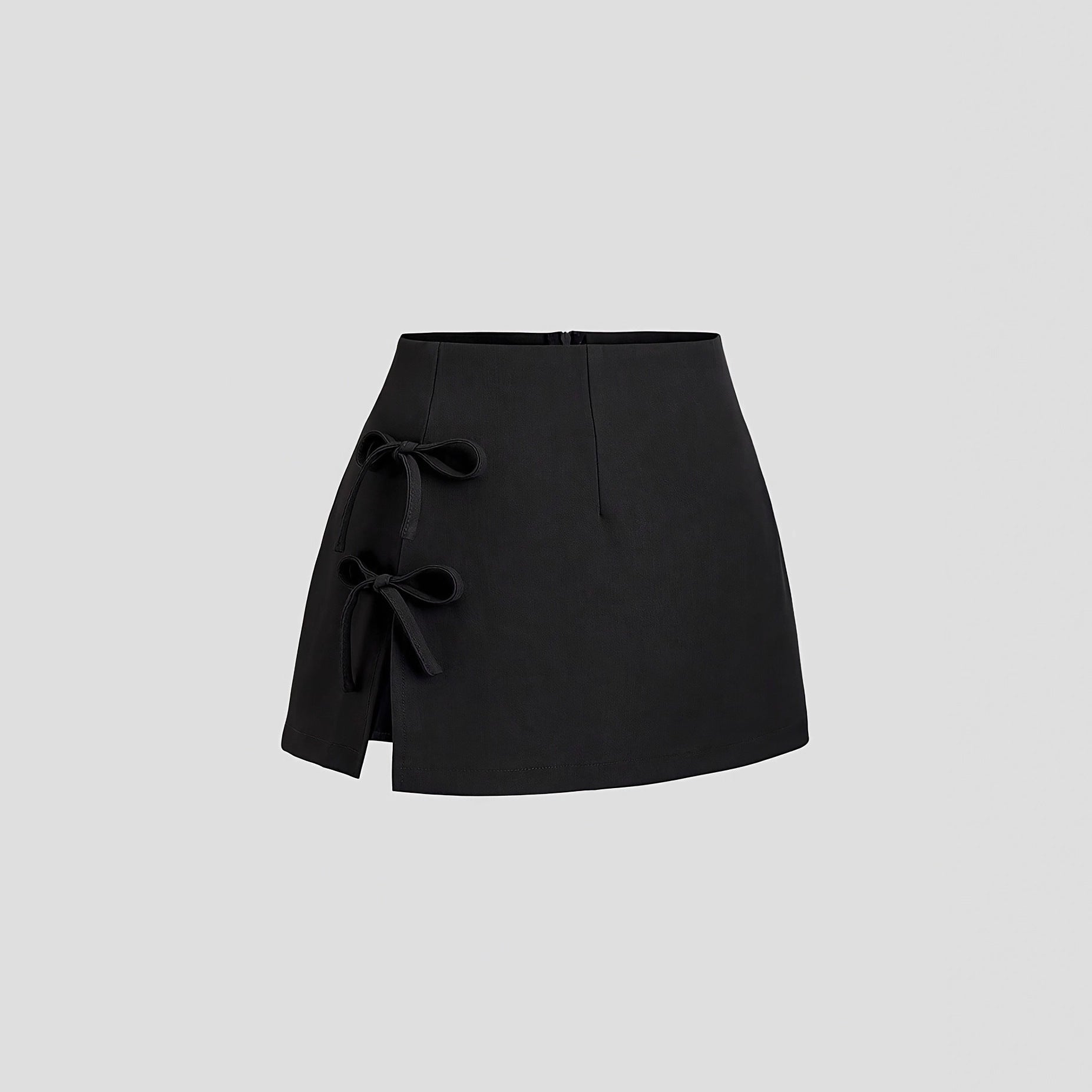 Women's Bow Detail Zip A-Line Mini Skirt