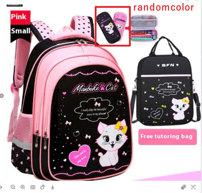 Kids Cat Print School Backpack | Small & Large with Bundle Options