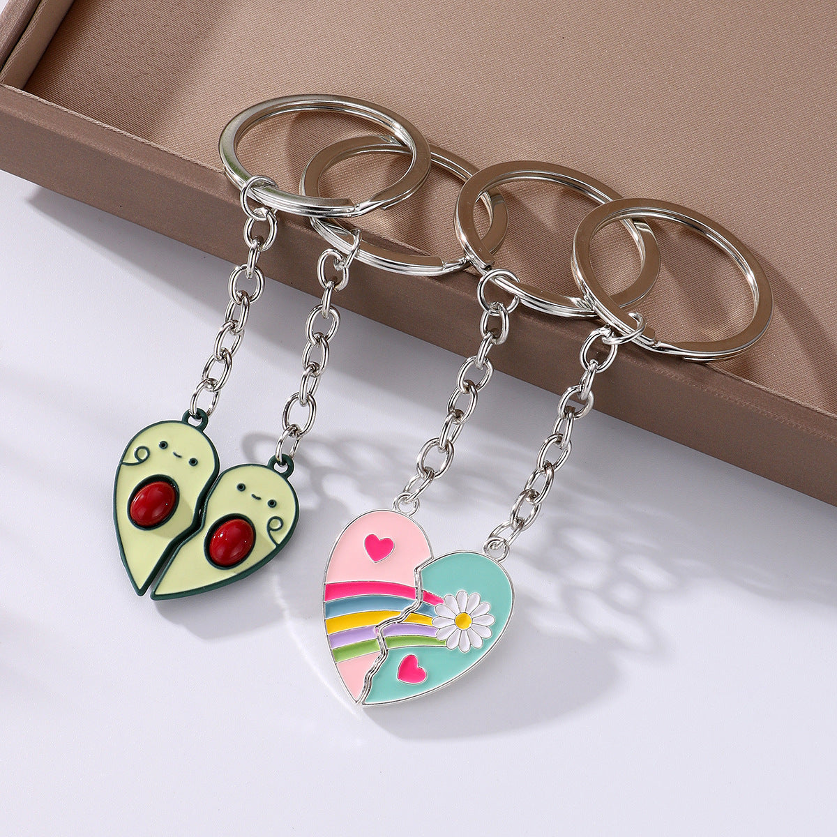 Cute Cartoon Keychain Pair | Novelty Alloy Charm 6 Designs