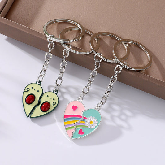 Cute Cartoon Keychain Pair | Novelty Alloy Charm 6 Designs