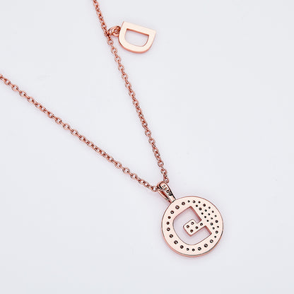 S925 Silver Moissanite Letter D Necklace | GRA Certified