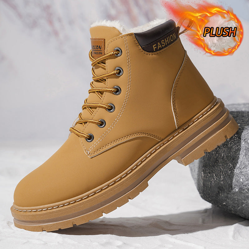 Men's Vintage Casual Boots – Round Toe PU Leather | 4 Colours | EU 39–48