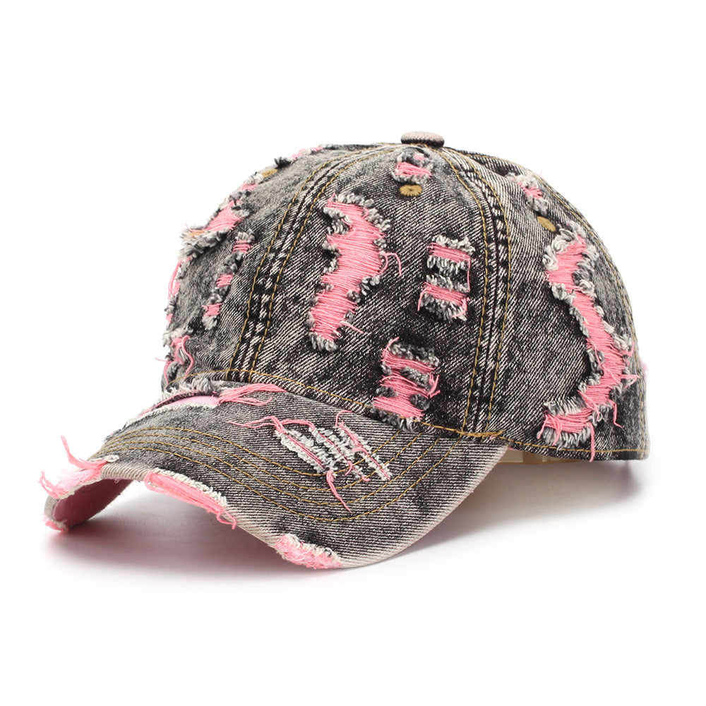 Women's Striped Cotton Sun Hat | Casual Dome Cap with Letter Detail – 7 Styles