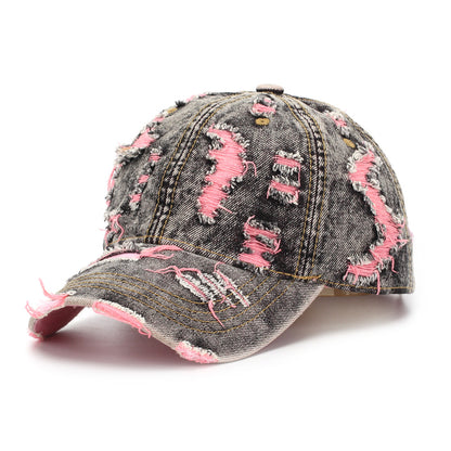 Women's Striped Cotton Sun Hat | Casual Dome Cap with Letter Detail – 7 Styles