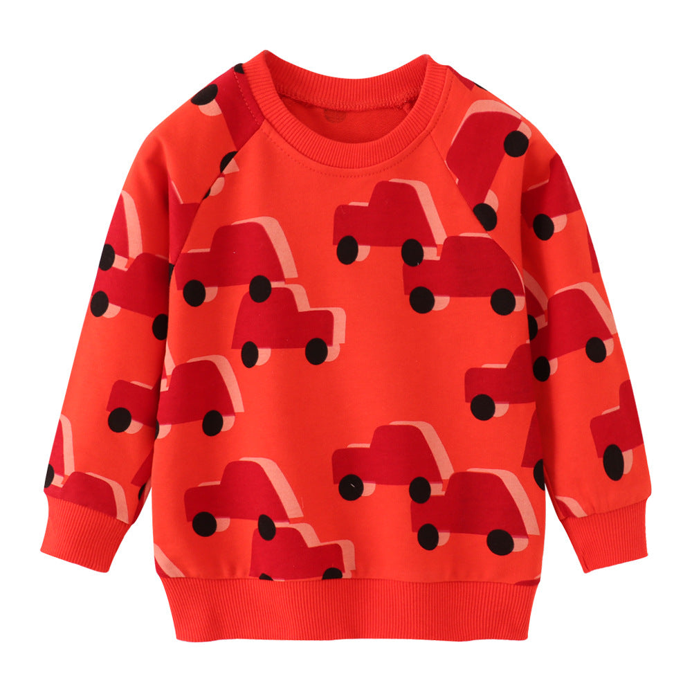 Children's Cartoon Print Cotton Sweatshirt