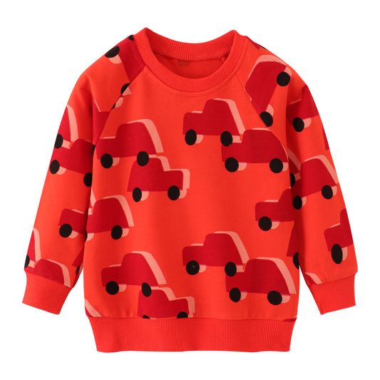 Children's Cartoon Print Cotton Sweatshirt