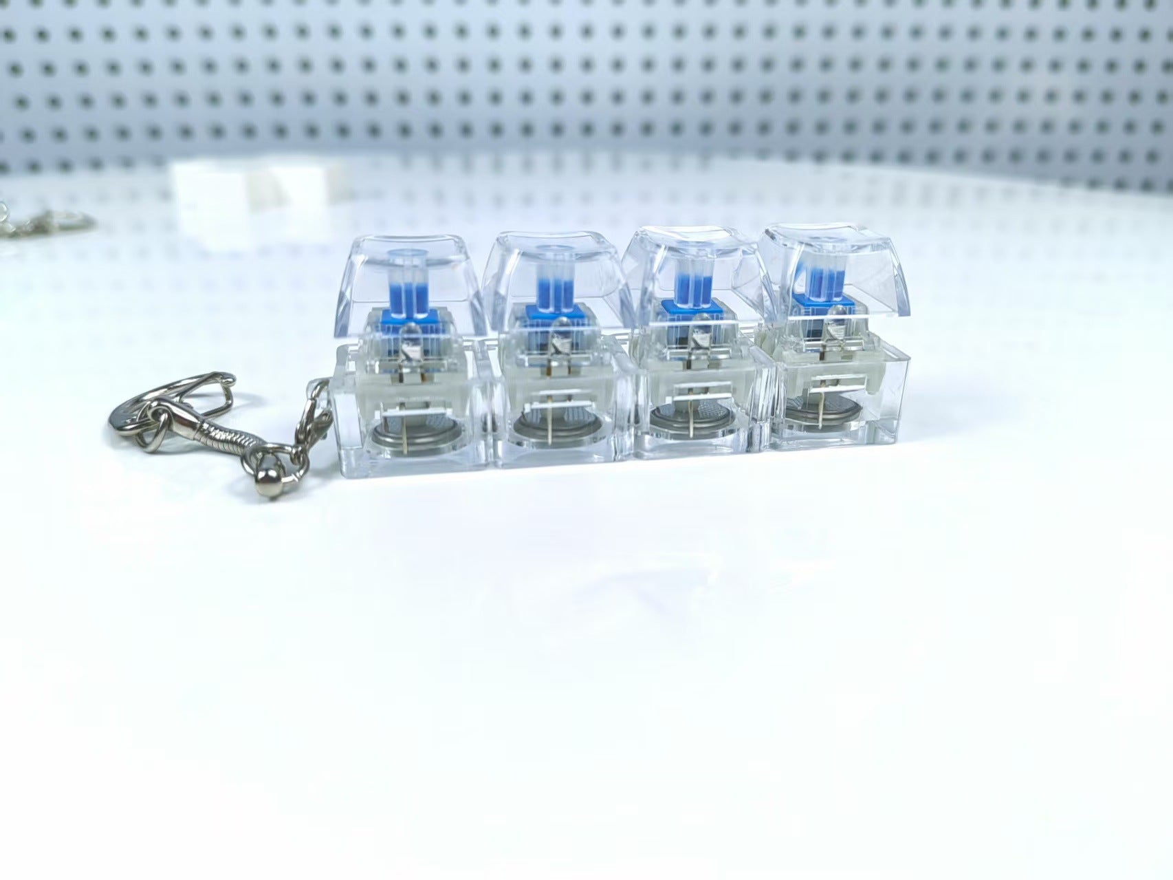 Mini 4-Key Mechanical Keyboard Fidget Clicker Keychain