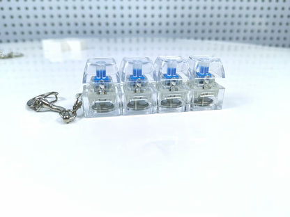 Mini 4-Key Mechanical Keyboard Fidget Clicker Keychain