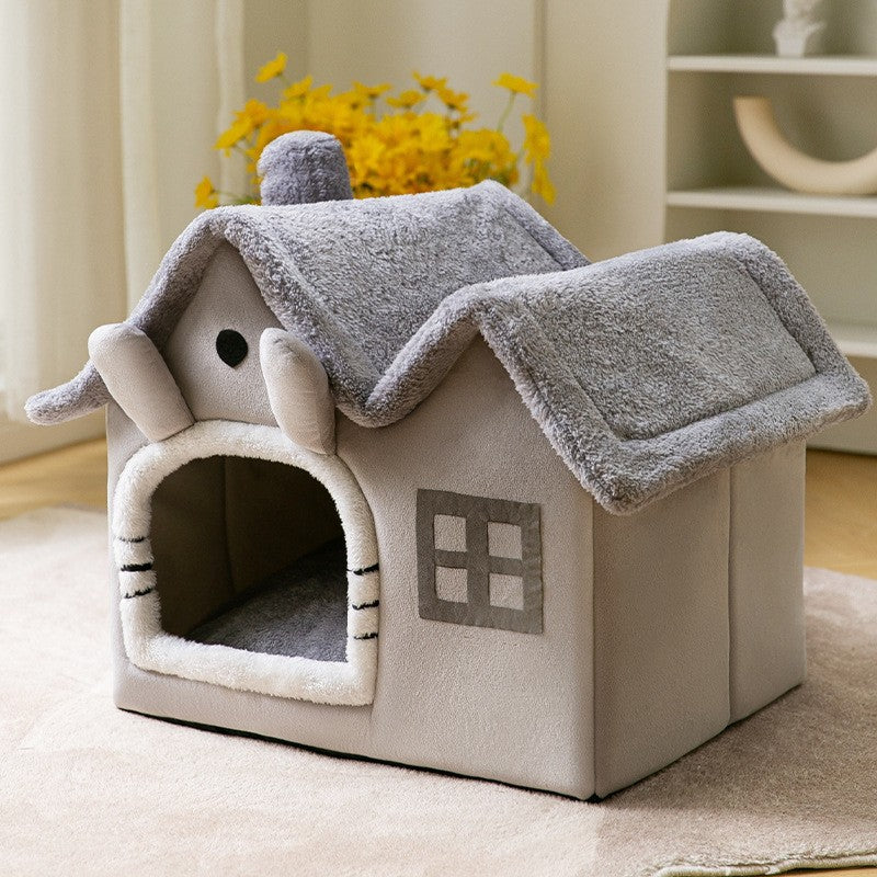 Foldable Enclosed Pet Cave Bed – Warm Kennel for Dogs & Cats | 13 Designs | S, M & L