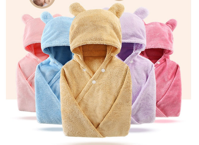 Baby Hooded Bath Towel | Soft Multifunctional Baby Wrap 65x110cm