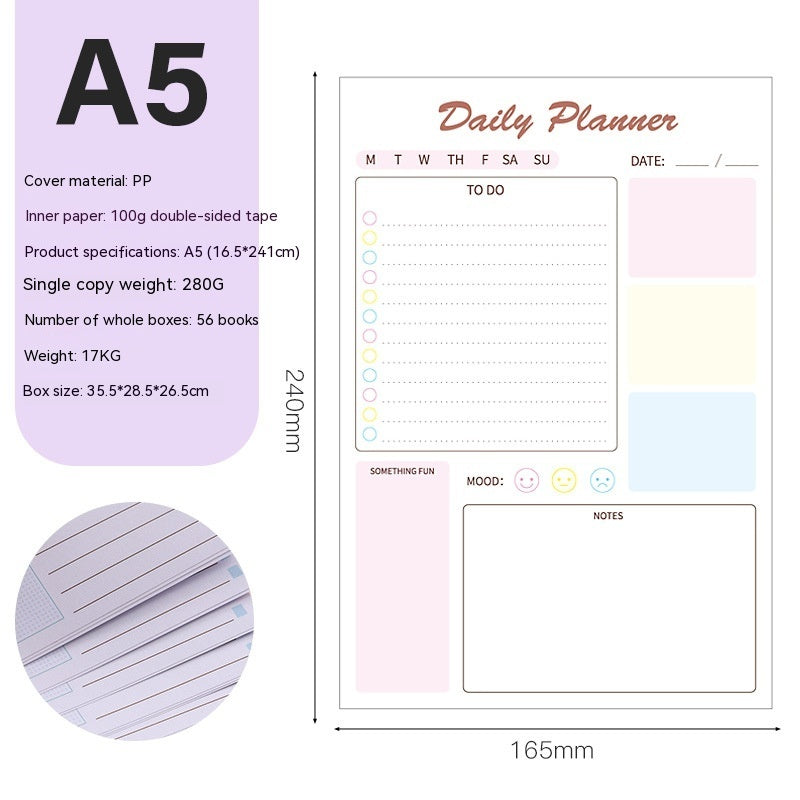 Magnetic Daily Planner Notepad | Tear-Off 120 Pages