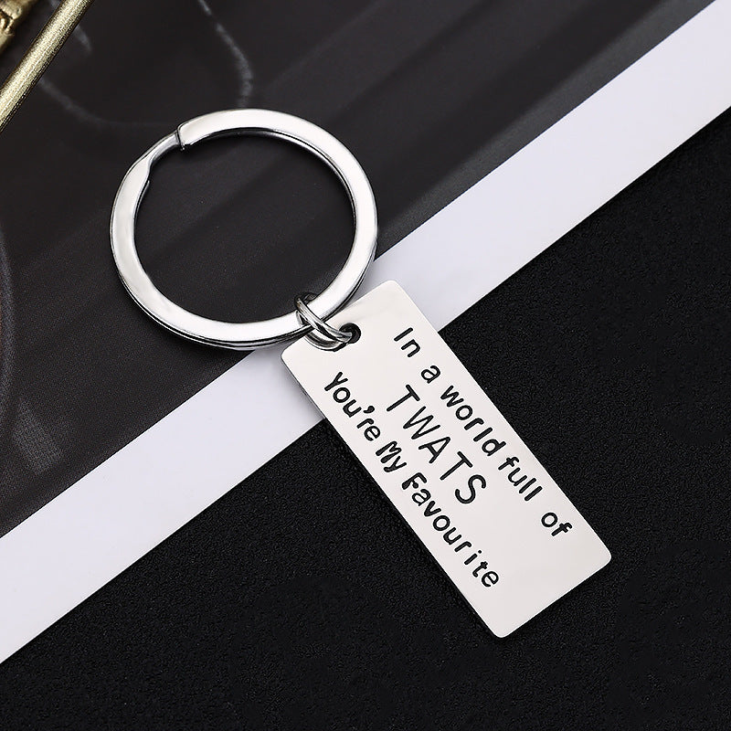 Novelty Slogan Stainless Steel Keyring | Rude Humour Gift | 3 Designs