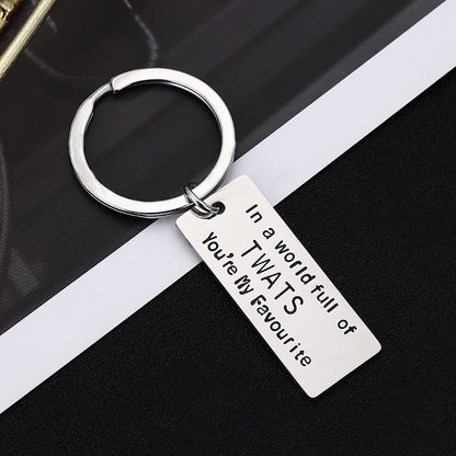 Novelty Slogan Stainless Steel Keyring | Rude Humour Gift | 3 Designs
