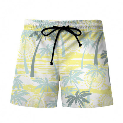 Men's Hawaiian Print Beach Shorts