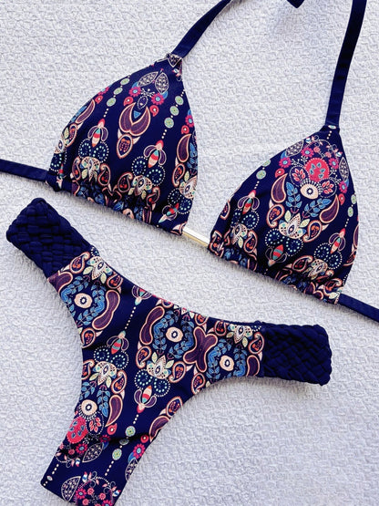 Women's Braided Rope Detail Bikini | Two-Piece Nylon Swimsuit | S–L