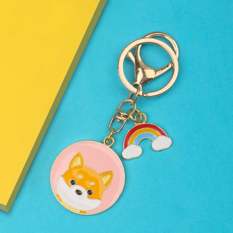 Metal Animal Keychain Pendant | Falcon, Shiba Inu, Schnauzer & Shar Pei