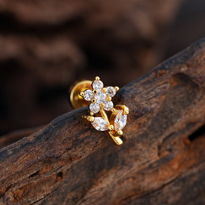 Micro-Set Zircon Ear Cuff | Minimalist Stainless Steel Single Ear Stud