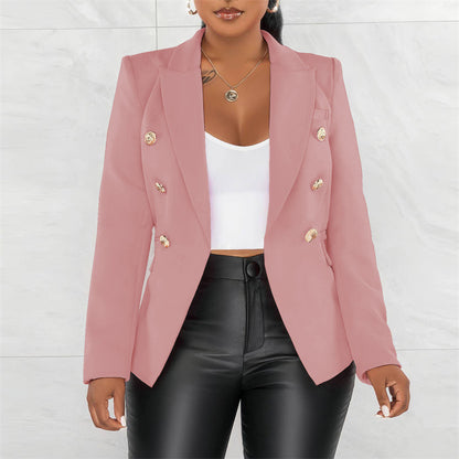 Women's Patchwork Button Blazer Jacket – 6 Colours | Sizes S–3XL