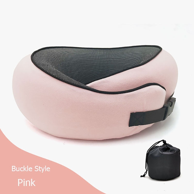 Memory Foam Travel Neck Pillow — U-Shaped Neck Support for Flights, Commuting & Long Journeys