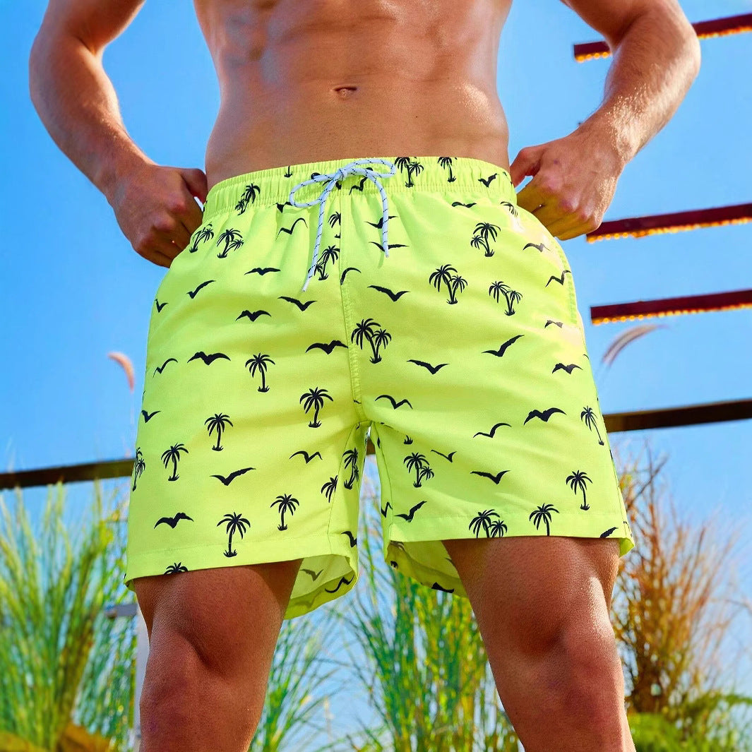 Men's Printed Beach Shorts | Hawaiian Casual Mesh Polyester S-5XL