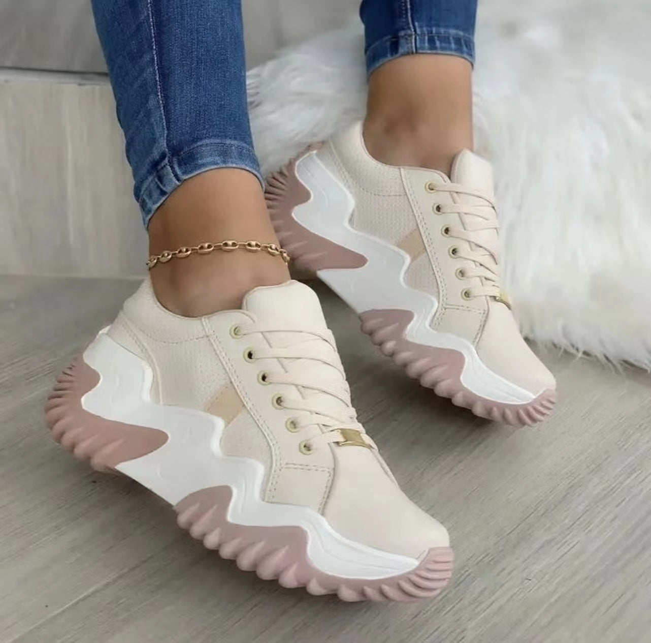 Women's Patent Leather Lace-Up Heeled Shoes | Platform Mid Heel