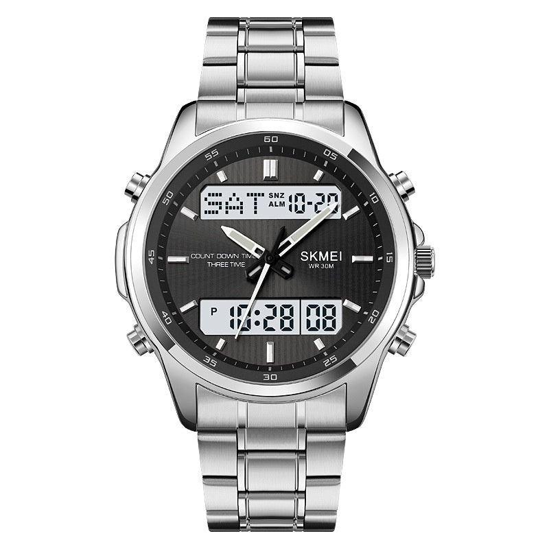 Men’s Dual Display Sport Watch – 53mm, Japanese Movement, Stopwatch & Alarm
