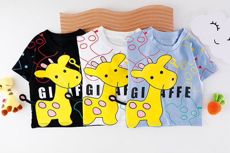 Children's Deer Print Shirt & Shorts Set | Cotton