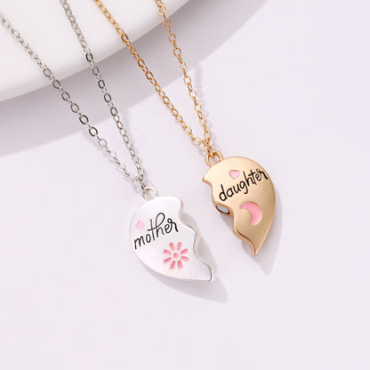 Mother Daughter Heart Necklace Set | 18K Gold Plated