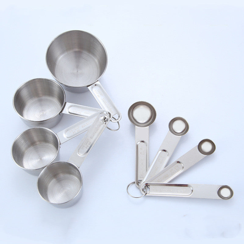 Stainless Steel Measuring Cups & Spoons Set 8 Piece | Gold, Rose Gold & Silver