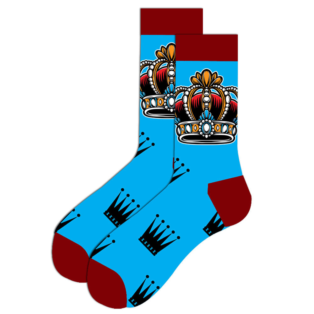 Men’s Novelty Jacquard Cotton Mid-Tube Socks 26 Designs Santa Moose EU 39-46