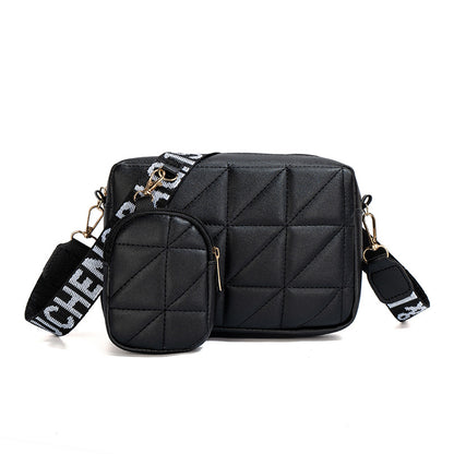 PU Leather Shoulder Bag & Wallet Set | 2-Piece | White, Black, Apricot