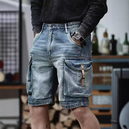 Men's Denim Shorts | Cotton Cropped Jean Shorts M-3XL