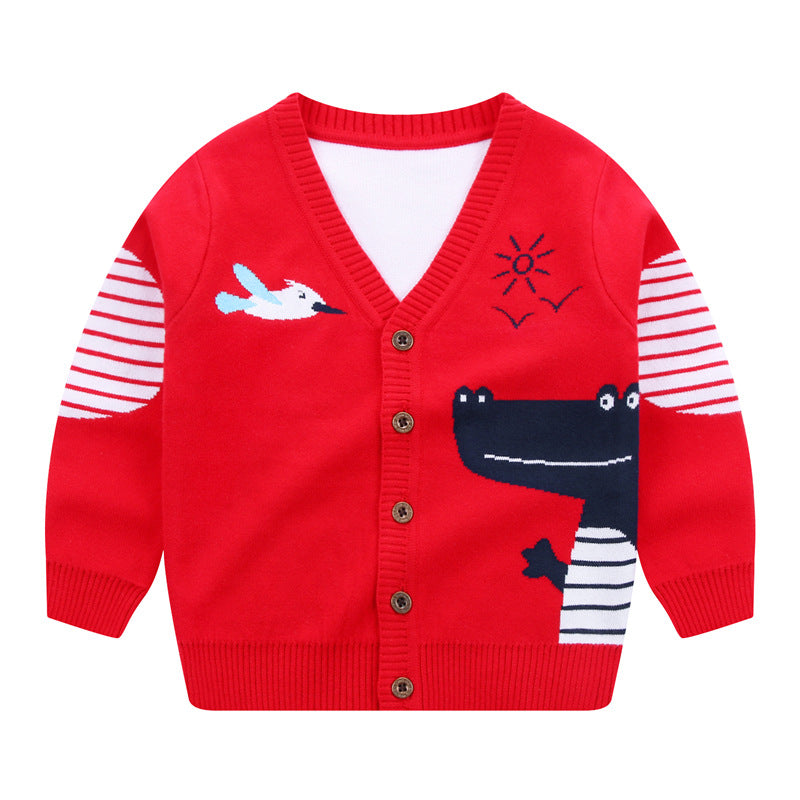 Boys Cotton Blend Cardigan Sweater