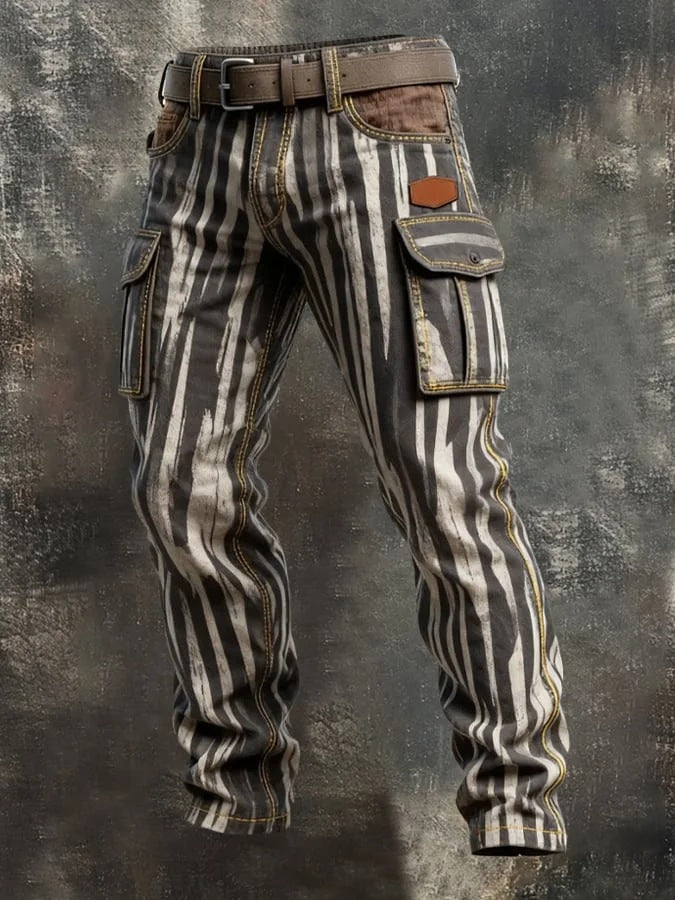 Men's Retro Print Straight-Leg Trousers | 12 Designs | S-5XL