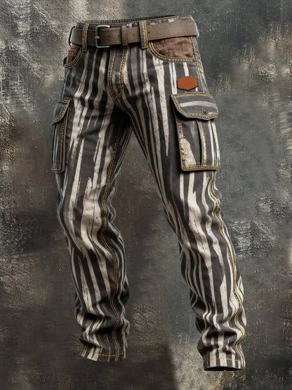 Men's Retro Print Straight-Leg Trousers | 12 Designs | S-5XL