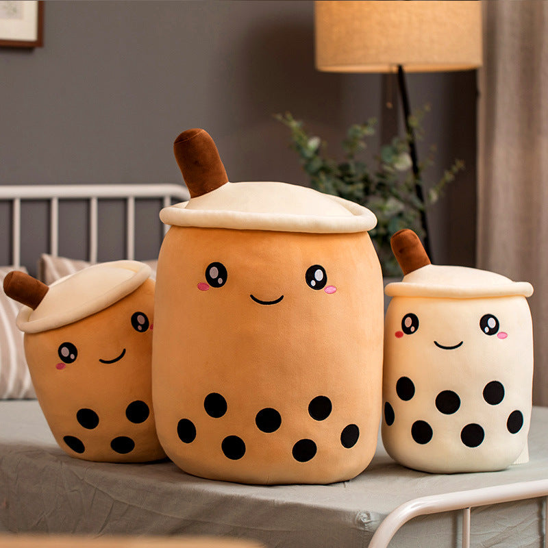 Boba Tea Plush Pillow Cushion - Soft Bubble Tea Stuffed Toy