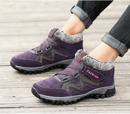 Plush-Lined Winter Couple Shoes - Warm Velvet Thick-Sole Casual Boots