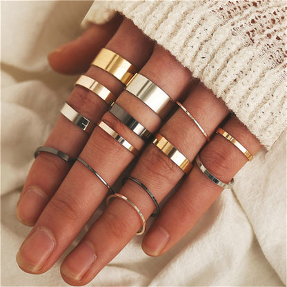 Women's Alloy Ring Set with Gemstone Inlay | 26 Designs | Stackable Rings