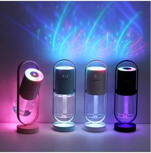 USB Air Humidifier with Projection Night Light – Portable Ultrasonic Mist Maker