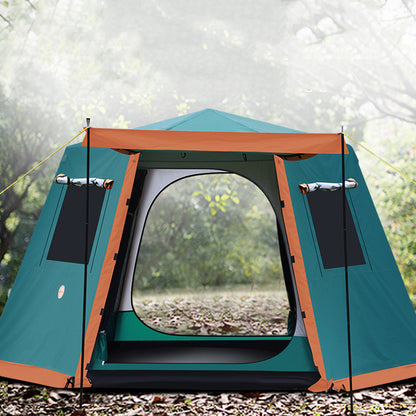 4-6 Person All-Aluminium Hydraulic Frame Camping Tent – 9,673mm Waterproof Snow Skirt Green, Blue & Coffee