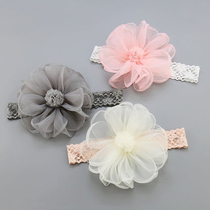 Plaid Fabric Headband for Babies & Girls | Beige, Grey & Pink