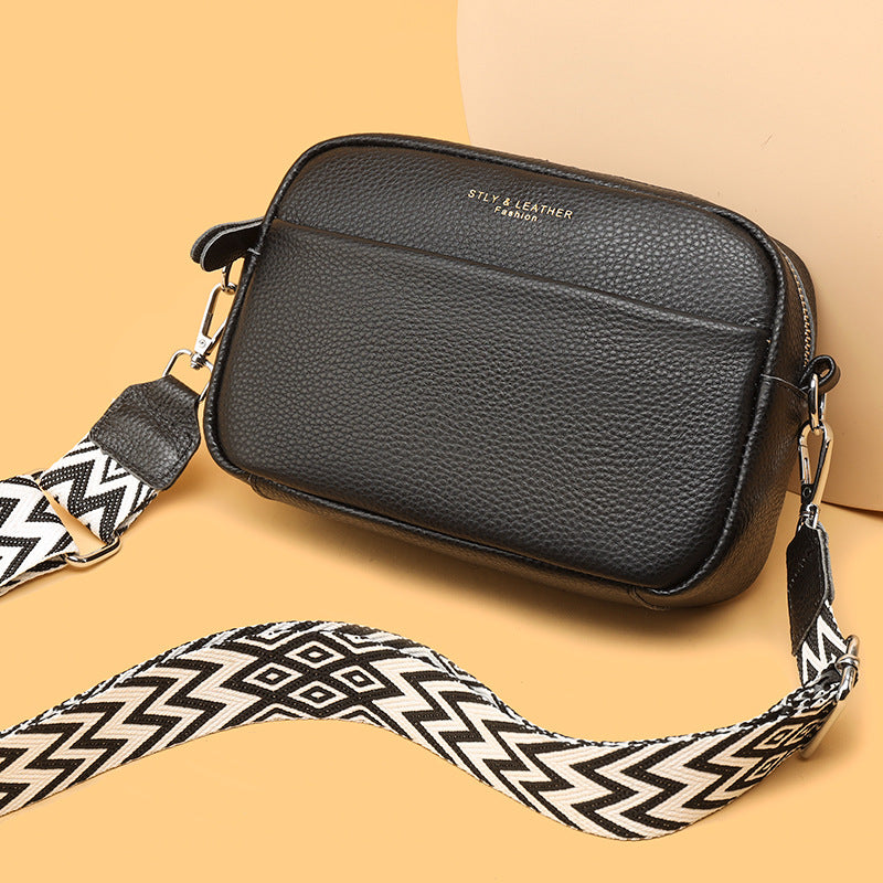 Genuine Leather Square Crossbody Bag | First-Layer Cowhide | 5 Colours | Women's