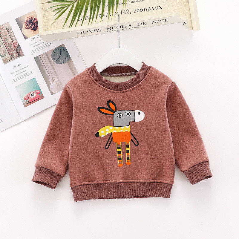 Children's Fleece Animal Print Sweatshirt | Toddler Kids Top