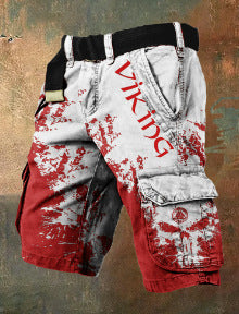 Men's 3D Digital Print Zip-Fly Shorts