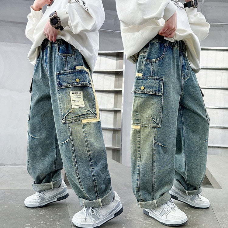 Boys Denim Straight-Leg Jeans | Lightweight Mid-Rise | Heights 120-170cm