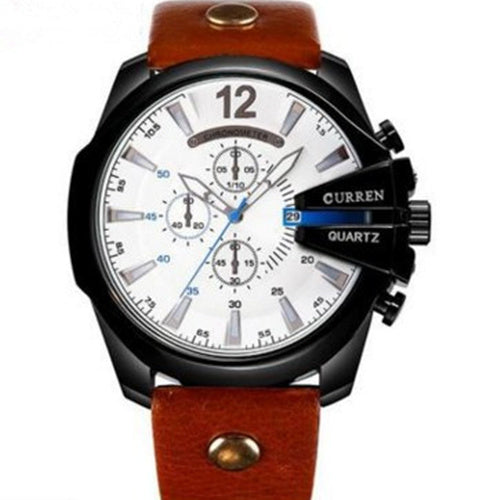 Men's Large Dial Fashion Watch – Triple-Eye Chronograph Style, 7 Designs