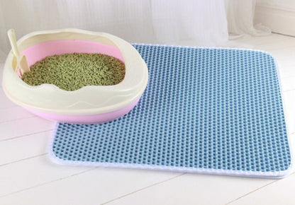 Waterproof Honeycomb Cat Litter Mat | EVA Foam Double-Layer Trapper