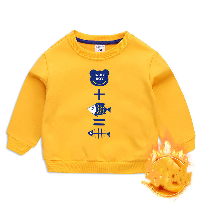 Children's Cartoon Bear Fleece Sweatshirt | Boys Warm Pullover