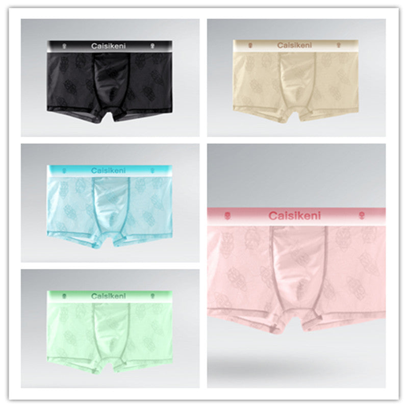 Men's Ice Silk Mesh Boxer Briefs – Quick-Dry Gradient Underwear